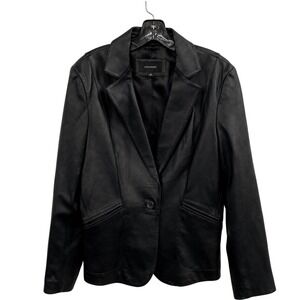 Colebrook Essentials Black Leather Jacket Blazer Womens Large G-III Apparel L